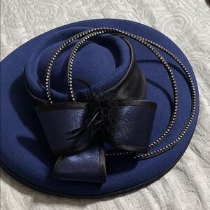 Elegant Blue and Black Women's Hat